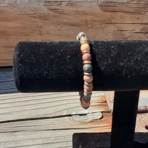 River rock red and Brown Beaded Bracelet